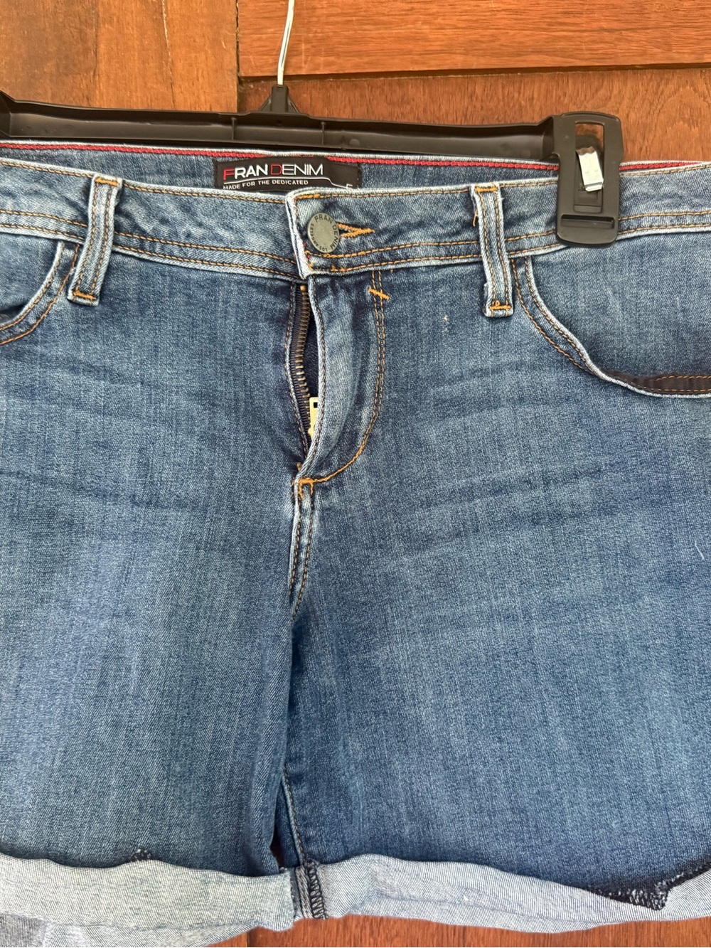 Fran DenimBlue Women's Denim Shorts made for Athletic Builds